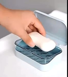 Soap Box Creative Drain With Lid portable rack Soap Dish Household Shelf