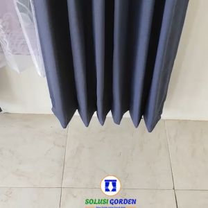 Solusi Gorden Blackout Import Polos Kain Tebal Tidak Terawang Depan Belakang Doff Ori 6 Gelombang