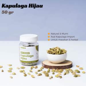 KAPULAGA HIJAU 50gr Biji Kapol 50 gram Kapul Green Cardamom India Kapolaga Rempah Herbal import arab