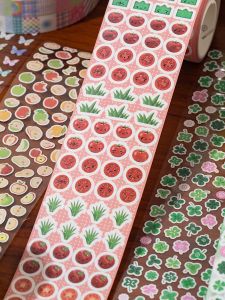 Healing Time Die Cut Tape Decorative Apple Salt Series Scrapbooking Material Sticker Flash Sand Stickiness Business Supplies