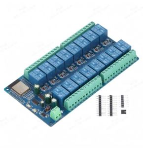 Relay Module Board 16 Channel for ESP32-WROOM Relay Development Board for Smart Home DC5-12V Relay Module Board Relay Module