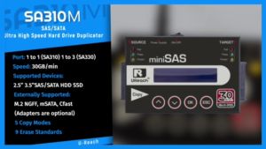 UReach SA310M SAS SATA Hard Disk Cloner for 2.5 3.5 HDD SSD 30GB/min Data Duplication & Erasure