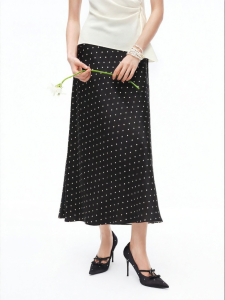 Koradior | Elegant Polka Dot Midi Skirt