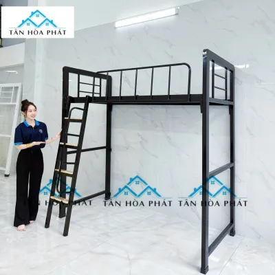 Giường tầng gác 1m2x2m sắt hộp 48 giao và ráp miễn phí HCM hình chụp thật 100% Tân Hòa Phát