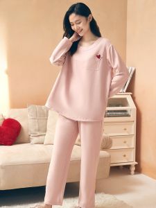 Bộ đồ ngủ LUNILAI cho nữ làm bằng cotton dài tay thoáng khí