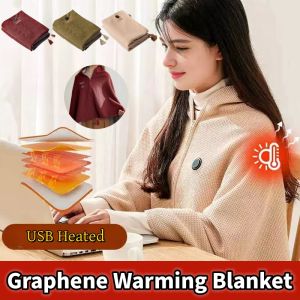 Graphene Electric Heating Warm-Keeping Shawl Blanket USB Washable For Home Office Outdoor Warm Carpet heated shawl 石墨烯加热暖身毯
