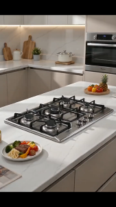 4 Burner Stainless Steel Built‑in Gas Hob Automatic Flameout Safety Home Cooking Range