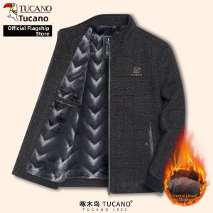 TUCANO | Winter Wool Jacket Mens Insulated Thick Warm Coat for Middle-aged and Elderly
