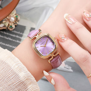 2024 Exquisite High-End Watch For Women Leather Strap Square Dial Quartz Watch Daily Waterproof Vintage Wristwatch