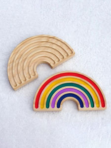 Đồ Trang Trí Hình Cầu Vồng Bằng Gỗ Sơn Màu Graffiti Trang Trí Tường Phòng Trẻ Em Trang Trí Phòng Trẻ Em Phụ Kiện Chụp Ảnh