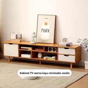 Meja TV kayu 140cm TV SERBAGUNA Rak Tv Minimalis Bufet Tv Minimalis Kayu Modern Murah Tv Cabinet