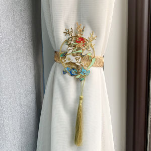 Light Luxury Alloy Deer Curtain Tie Villa Floor-to-Ceiling Window Soft Decor Living Room No Drilling Curtain Buckle