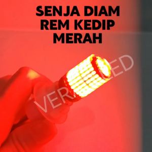 LAMPU REM 144 LED 2 KAKI 1157 KEDIP FLASH 12 VOLT SUPER BRIGHT