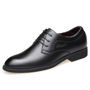Warm Insulated Dress Leather Shoes for Men Low Top