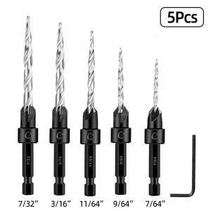High Speed Steel Hex Shank Taper Drill Counter Sink Holes Drilled Carpenter Countersink Bit Reaming Drill