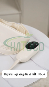 Máy Massage Đầu Tích Hợp Massage Mắt Hatoco HTC-04 Chườm Ấm Hồng Ngoại 4 Chế Độ Massage Túi Khí