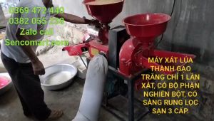 Máy xát gạo nghiền bột TF555 Đỏ Có lọc sạn có công tắc đảo chiều bằng điện