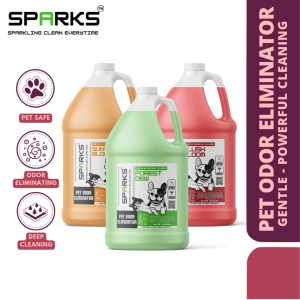 Sparks Pet 1 Gallon Enzyme Deodorizer & Odor Neutralizer – Eliminates Dog & Cat Pee Poop & Surface
