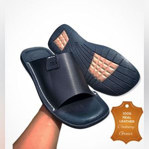 Castury Sandal Sendal Slop warna coklat Kulit Sapi Termurah trendi awet Terbaru Pria dewasa terkini Bandung