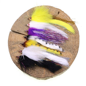 1pc/3pcs #2/0 3D Fish Eyes Zonker Streamer Fly Big Game Bait Fish Musky Bass Pike Salmon Saltwater Fishing Lure Baits