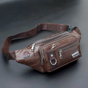 Tas Selempang Pria POLO AMSTAR CASUAL COMPACT Waistbag Slingbag Kulit Tas Pinggang Cowok