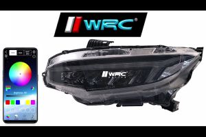 Honda Civic FC 2016 - 2021 Audi Style Dynamic RGB Led Headlamp With Signal Running ( Clear + Black )