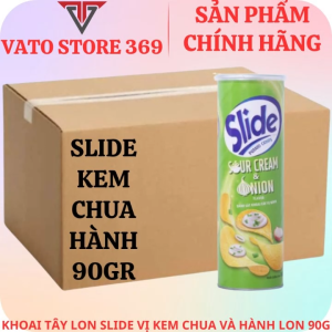 Bánh lát khoai tây SLIDE vị kem chua và hành lon 90g