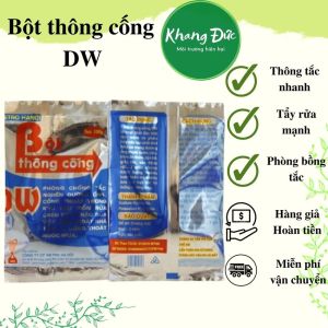 5 gói Bột thông cống DW siêu mạnh thông tắc bồn cầu đường ống hiệu quả phân hủy tóc móng dầu mỡ thừa cực mạnh