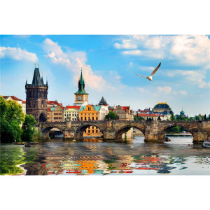 Jigsaw Puzzle 500 1000 1200 2000pcs Beautiful Prague Cityscape With Charles Bridge And River For Adults Stress Relief Present