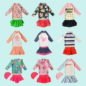 Girls Swimwear Skirt Style Separate Childrens Swimming Suits Cute Baby Sunscreen Quick Dry Hot Spring Swimsuits