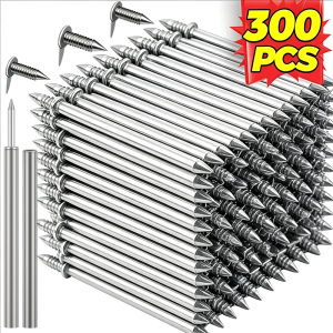 300pcs Double Head Seamless Nails / Skirting Thread Screw Nail with Sleeve / Heavy Duty Invisible Fixed Fastener Hardware Tools