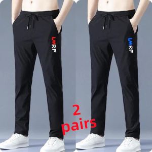 Cheap Ice Silk Straight Leg Casual Pants Loose Fit Summer Workwear Trousers for Men Large Size Quick Dry Comfortable Long Pants