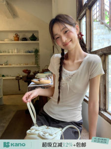 Slim Fit Lace Hem Tunic T-shirt