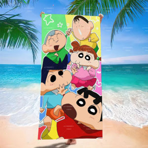 52TOYS | Crayon Shin-chan Beach Towel Kasukabe Friends Color Block Quick Dry Polyester Pool Towel