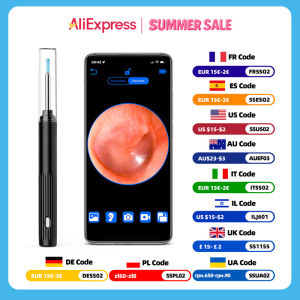 KERUI Smart Ear Wax Removal Ear Cleaner With Ear Cleaning Tool 5MP HD Camera Light Ear Wax Removal Kit Endoscope Otoscope