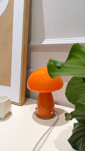 D228 Đèn bàn nấm cam retro phong cách cổ điển –Thiết kế ánh sáng 3 màu/16 màu dịu nhẹ bảo vệ mắt.Decor phòng ngủ/phòng khách/nhà hàng/khách sạn