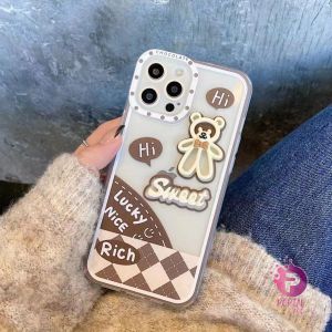 PORTALACC SS111 CASE COMPATIBLE FOR IPHONE 6 PLUS 7 PLUS 8 PLUS X XS MAX XR 11 12 13 MINI 14 PRO MAX SWEET RICH BEAR SOFTCASE CASING HP
