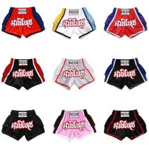 Muay Thai Shorts Breathable Mesh Thai Boxing Shorts Men Women Child Traditional Thailand BJJ MMA Training Kickboxing Fight Pants