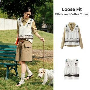 Semir | Autumn Winter Isle Patterned Long Sleeve Shirt and Loose Vest Set