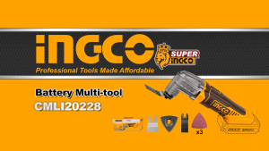 INGCO 20V Lithium-Ion Multi-Tool with Variable Speed 8 pcs Accessories Set for Cutting Sawing Polishing Grinding  CMLI2022/CMLI20228