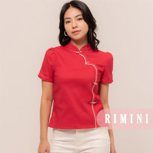 RIMINI - Atasan Wanita Cheongsam Lengan Pendek Katun Premium Size XS-XL - Jingbei Top CC29812-1