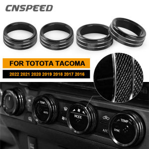 For Toyota Tacoma 2016-2021 Air Conditioner AC Switch Audio Function CD Button Knob Cover Circle Trim 4pcs/set