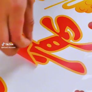 Decal Tranh Dán Tết 2025 Dán Kính Tĩnh Điện Trang Trí Tết In 2 Mặt Không Keo 60*90
