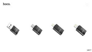 HOCO อะแดปเตอร์ ตัวแปลง พอร์ต iOS to USB ใช้รับส่งข้อมูล OTG แปลงสัญญาณ คุณภาพดี ทนทานต่อการใช้งาน UA17