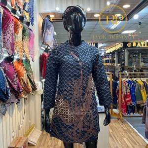 Baju Batik Tunik | Batik Couple Modern | Batik Sarimbitan Kantor Bahan Katun Solo Lapisan Full Furing Trikod