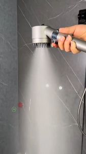 High-Pressure Shower Head with Filter Cotton Core 3 Mode Massage Shower Head Water Saving Handheld Shower Head with Super Strong Rain Hose Holder 花洒