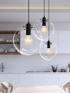 Minimalist Restaurant Bar Personal Influencer Single-Head Glass Bubble Light Scandinavian Stairs Milk Tea Clothing Store Window Lamps