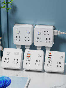 ช่องจ่ายไฟแบบไร้สายแบบบางเฉียบพร้อมสวิตช์สำหรับใช้ในบ้าน ช่องจ่ายไฟแบบหน้าจัด 86 แบบ สายอินเทอร์เฟซแบบหลายช่อง สำหรับหอพักนักเรียน
