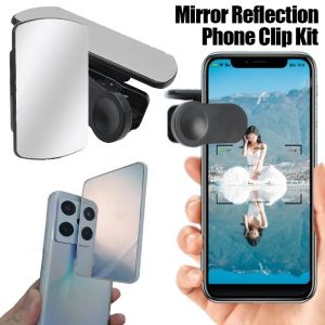 Outdoor Selfie Reflection Phones Clip Kit Universal Smartphone Camera Mirror Reflection Clamps Compatible with iPhone Samsung Xiaomi Huawei