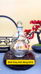 Chai thủy tinh dáng hồ lô dung tích 250ml 375ml và 500ml thủy tinh trong suốt nắp gỗ nắp thủy tinh cao su - Kamglass